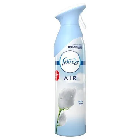 Febreze Air Freshener Spray Heavy Duty Cotton Fresh 300ml Round Bottle