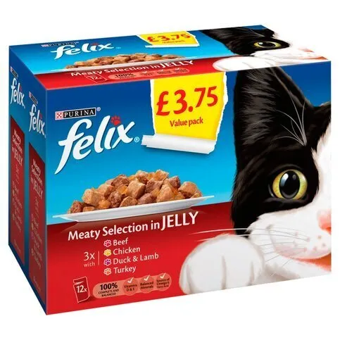 Felix Cat Food Meaty Mix In Jelly 12 x 100g(Box)
