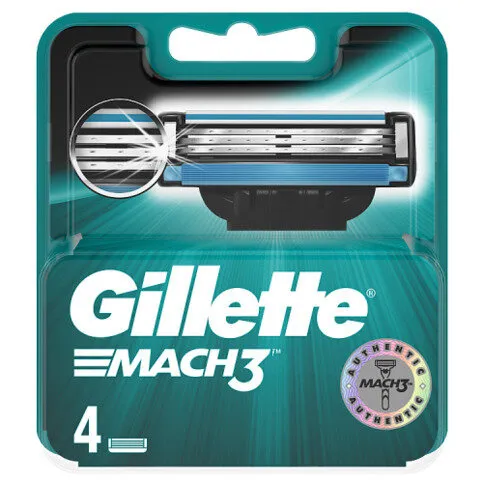 Gillette Mach3 Men’s Razor Blade Refills, 4 Pack