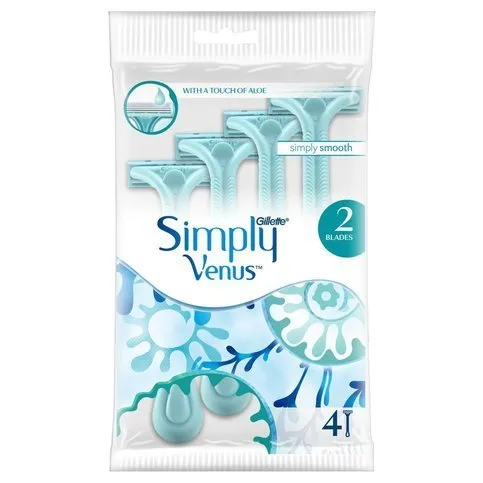 Gillette Simply Venus 2 Women's Disposable Razors, 4 Pack