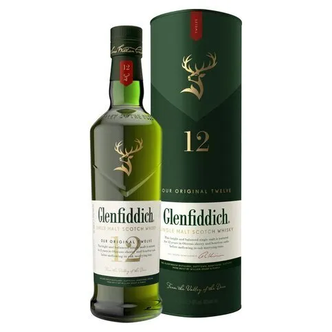 Glenfiddich 12 Year Old Single Malt Scotch Whisky 70cl