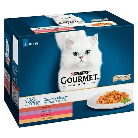 Gourmet Perle Cat Food Pouches Country Medley 12x85g