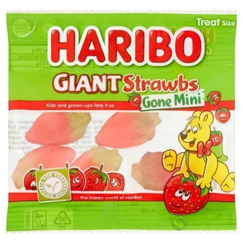 HARIBO Giant Strawbs Gone Mini Bag 16g