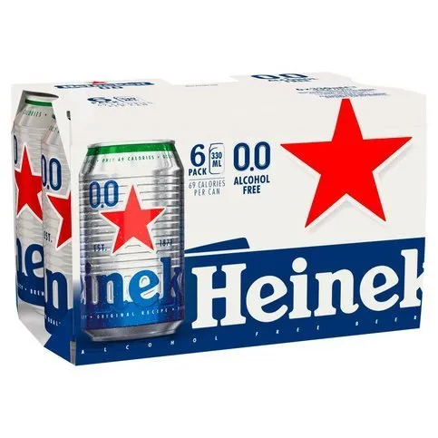 Heineken 0.0 Lager Beer 6 x 330ml Cans