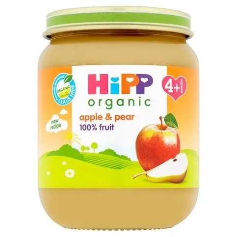 HiPP Organic Apple and Pear 100% Fruit Jar 4+ Months 125g