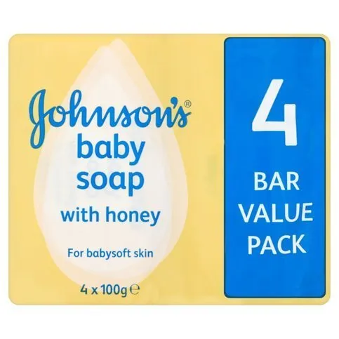 Johnson's Baby Soap with Honey 4 x 100g