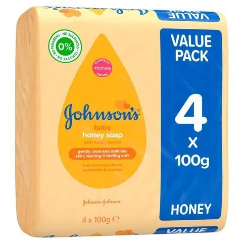 Johnson's Baby Honey Soap 4 x 100g