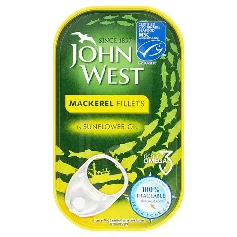 John West MSC Mackerel Fillets in Sunflower Oil 125g