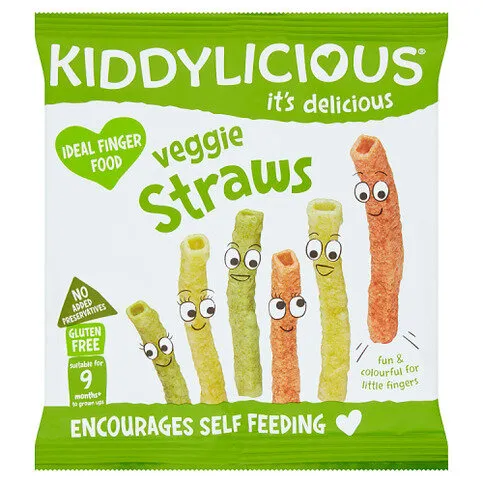 Kiddylicious Veggie Straws Baby Snack 9 Months+ 12g