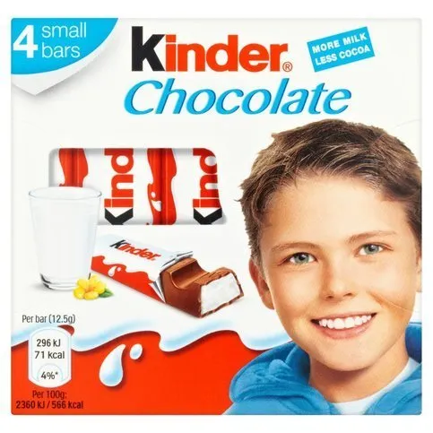 Kinder Small Chocolate Bars Multipack 4 x 12.5g (50g)