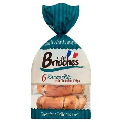 Les Brioches Brioche Rolls with Chocolate Chips 6 Pack