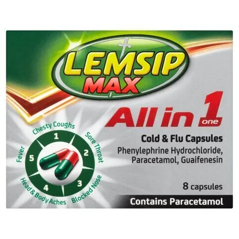Lemsip Max All in 1 Cold & Flu Capsules 8 Capsules