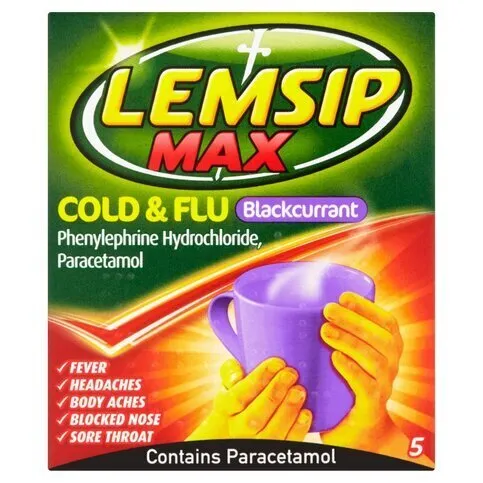 Lemsip Max Cold & Flu Sachets Blackcurrant 5 Pack
