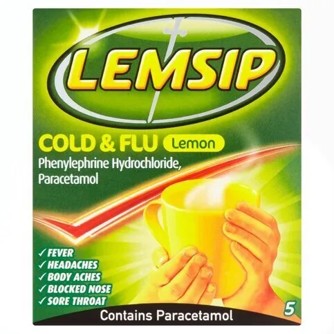 Lemsip Cold & Flu Lemon 5 Pack