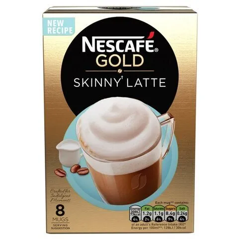 Nescafe Gold Skinny Latte Instant Coffee 8 x 19.5g Sachets