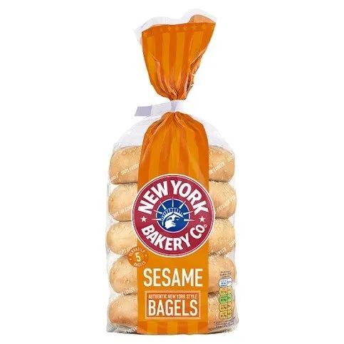 New York Bakery Co. 5 Sesame Bagels Fresher for Longer 425g