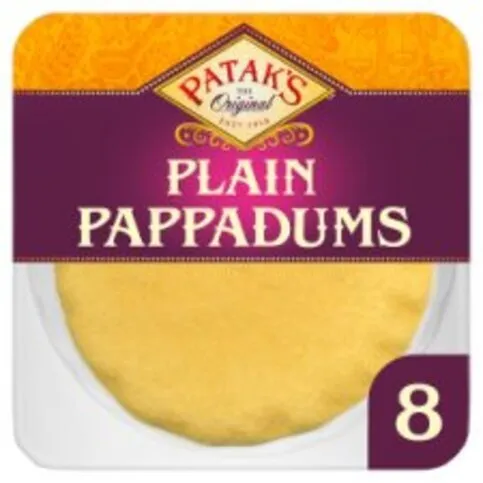 Patak S Ready To Eat Plain Pappadums 64g