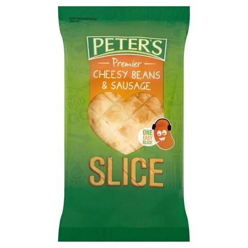 Peter's Cheesy Beans & Sausage Slice