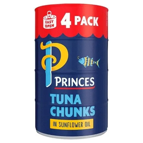 Princes Tuna Chunks in Sunflower Oil 4 x 145g - Groceries