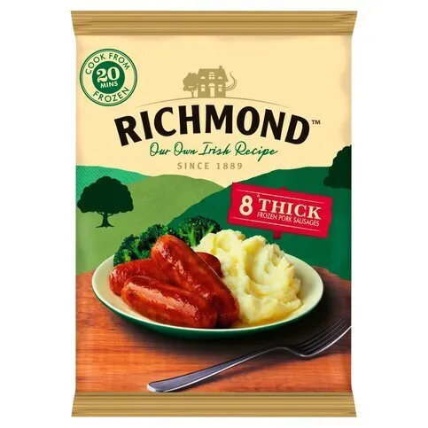 Richmond 8 Thick Frozen Pork Sausages