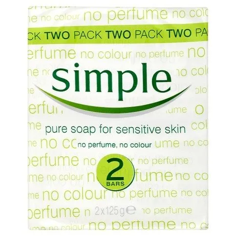 Simple Pure Soap Bar for Sensitive Skin 2 x 125g