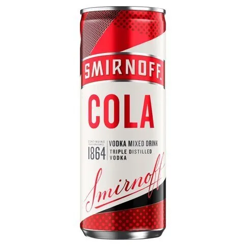 Smirnoff Red Label Vodka and Cola Drink 5% vol 250ml
