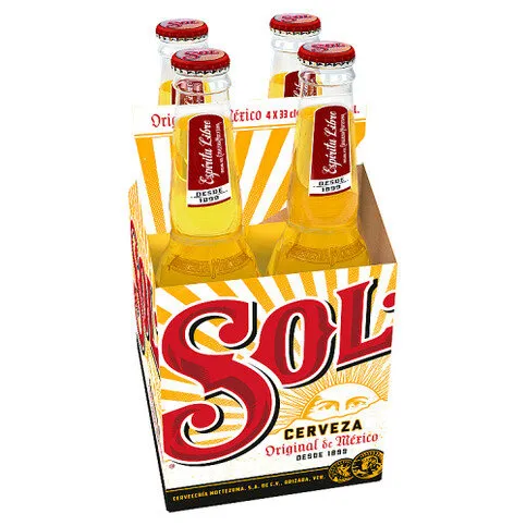 Sol Original Lager Beer 4 x 330ml Bottles