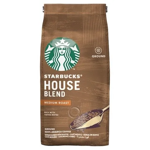 Starbucks House Blend Medium Roast Ground Coffee, Bag 200g