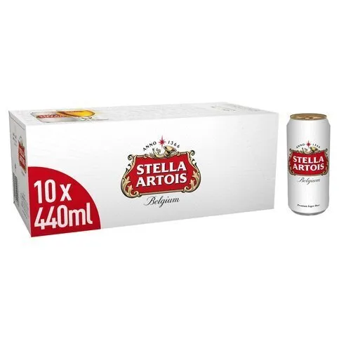 Stella Artois Premium Lager Beer Cans 10 x 440ml