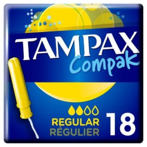 Tampax Compak Regular Tampons With Applicator X18
