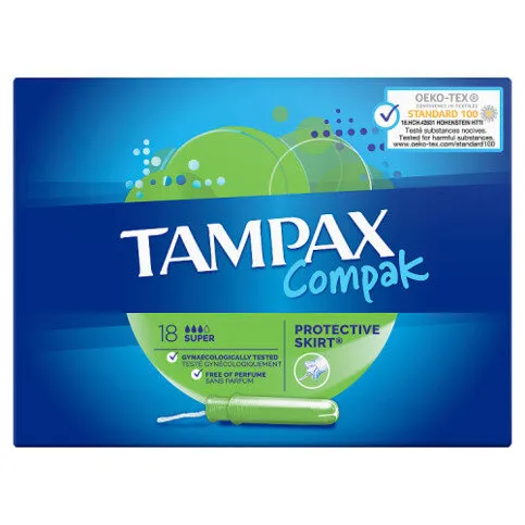 Tampax Compak Super Tampons With Applicator X18