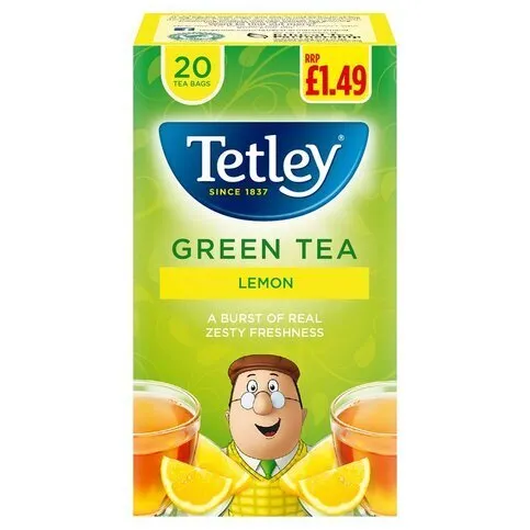 Tetley Lemon Green Tea Bags 20 Pack