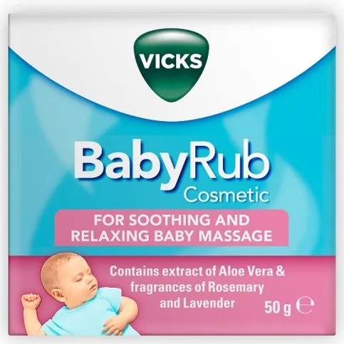 VICKS Baby Rub Ointment 50g With Fragrancies Of Rosemary And Lavender, For Babie 6 Months And Older