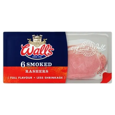 Wall's 6 Smoked Thick Cut Rashers 220g