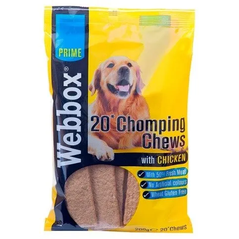 Webbox 20 Chomping Chews with Chicken 200g