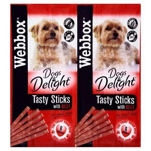 Webbox Dogs Delight with Beef 6 Tasty Sticks 30g