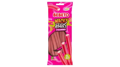 Bebeto Wacky Sticks Strawberry 180g