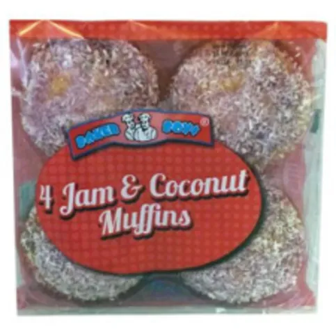 Baker Boys Jam & Coconut Muffins 4 Pack
