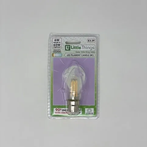 CANDLE LED-F (BC) 6W (2700K) PM£3.39 (E102)