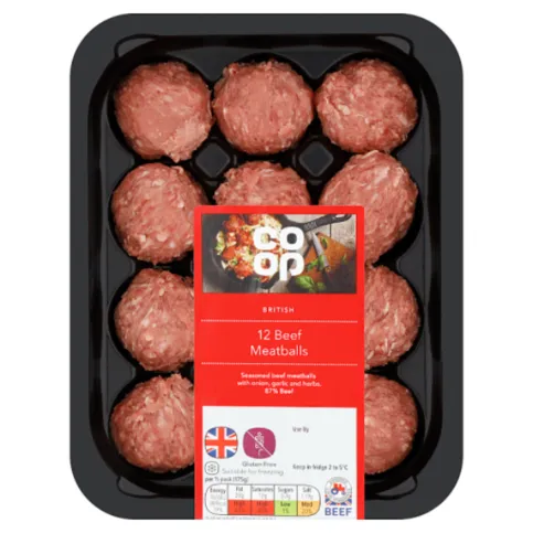 Co Op British Beef Meatballs 350g