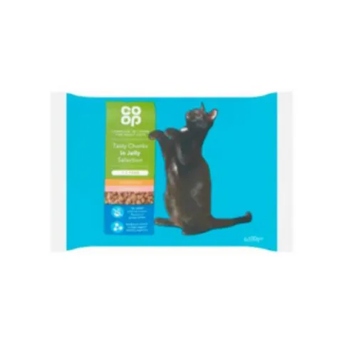 Co Op Tasty Chunks in Jelly Selection + 1 Year 4 x 100g