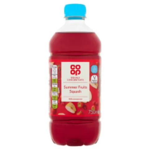 Co-op Summer Fruits No Added Sugar Double Concentrate Squash 750ml