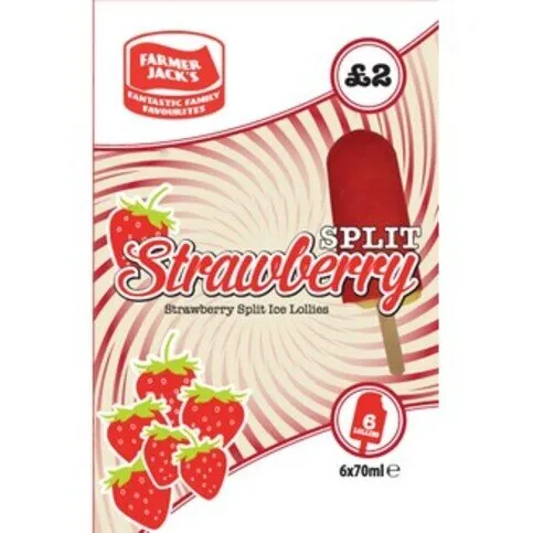 Farmer Jack's Strawberry Split Ice Lollies x 6