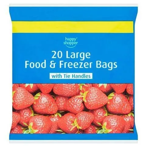 Happy Shopper Large Food & Freezer Bags With Tie Handles