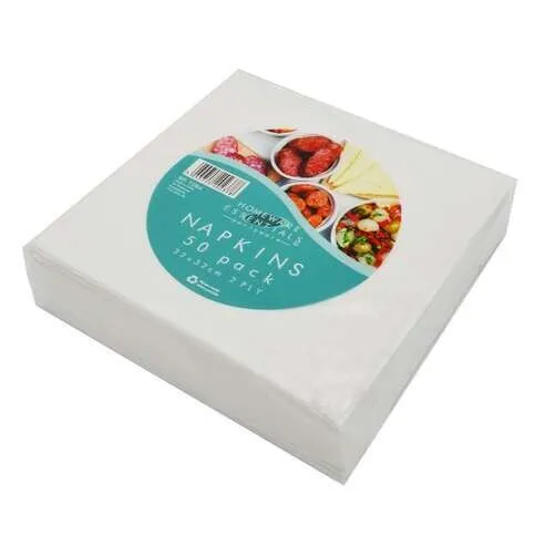 Homeware Essentials White Napkins 50 Pack