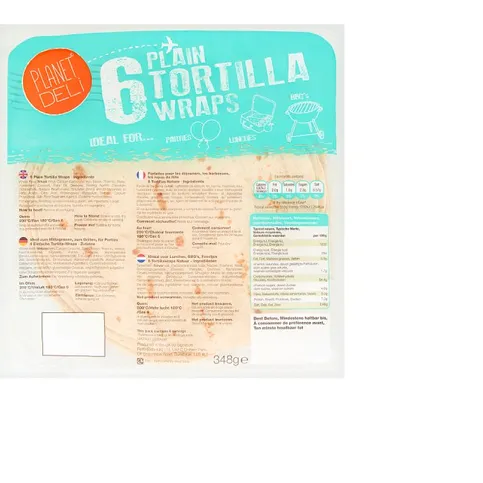 Planet Deli 9 Inch Tortilla 6 Pack 348g