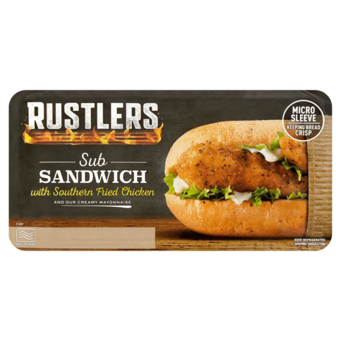 Rustlers The Southern Fried Chicken Sub Sandwich 158g
