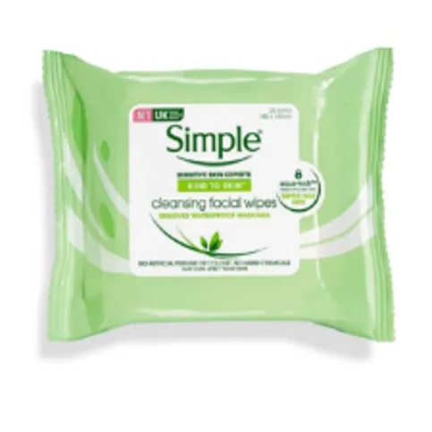 Simple Face Cleansing Wipes 25 Pack