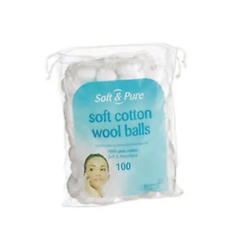 Soft Pure White Cotton Balls 100 Pack