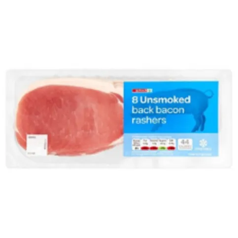 Spar 8 Unsmoked Back Bacon Rashers 250g